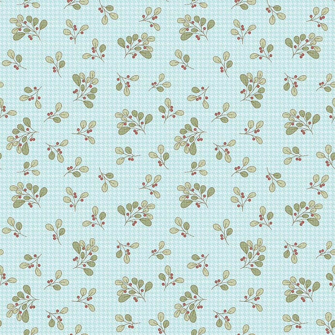 Benartex ABC's Berry Sprig Quilting Cotton Fabric- Turquoise