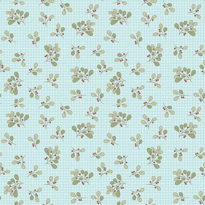 Benartex ABC's Berry Sprig Quilting Cotton Fabric- Turquoise