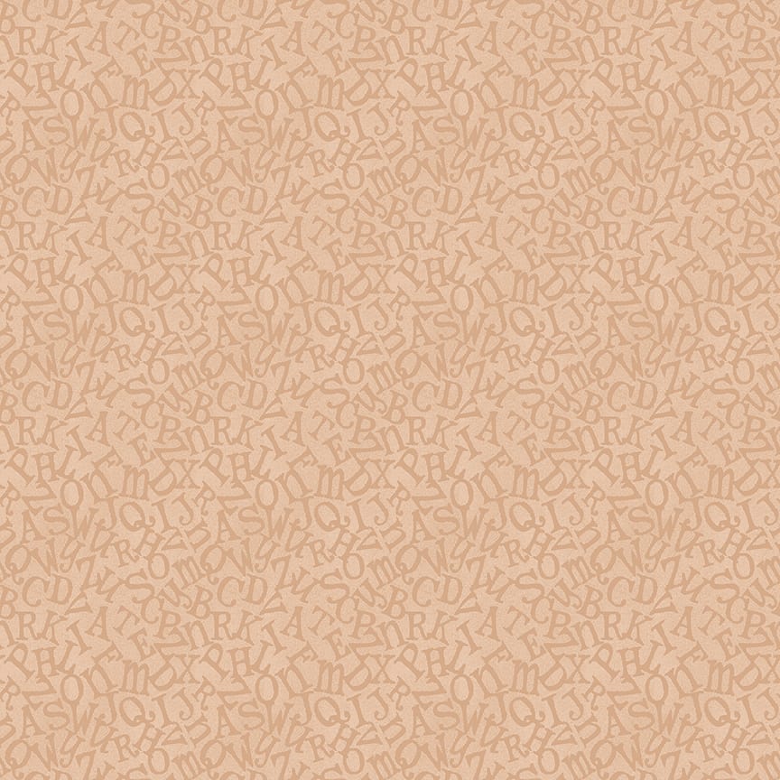 Benartex ABC's Tossed Alphabet Quilting Cotton Fabric- Coral