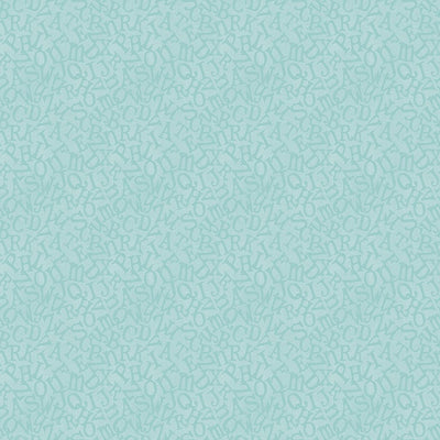 Benartex ABC's Tossed Alphabet Quilting Cotton Fabric- Turquoise