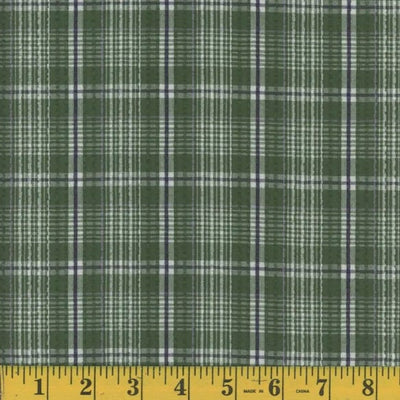 Forest Plaid Seersucker Fabric