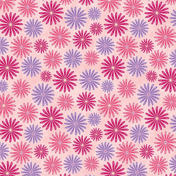 Benartex Blooming Denim Daisy Bloom Quilting Cotton Fabric- Light Blush
