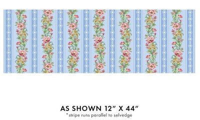 Benartex French Romance French Romance Stripe Quilting Cotton Fabric- Sky