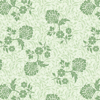 Benartex French Romance Sophie Quilting Cotton Fabric- Green