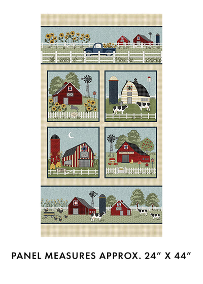 Benartex Heartland Panel 24"x44" Quilting Cotton Fabric- Tan/Multi