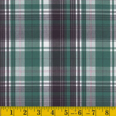 Oxford Spruce Plaid Poly Cotton Fabric
