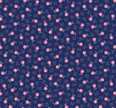 Benartex Promise Me Teacups Quilting Cotton Fabric- Blue