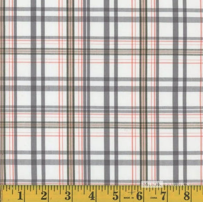 Oxford Adrian Peach Plaid Poly Cotton Fabric