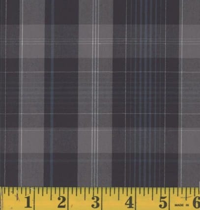 Oxford Grey Large Plaid Poly Cotton Fabric