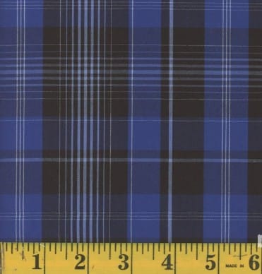 Oxford Royal Blue Plaid Poly Cotton Fabric
