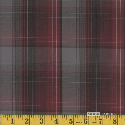 Oxford MB Burnt Red Plaid Poly Cotton Fabric