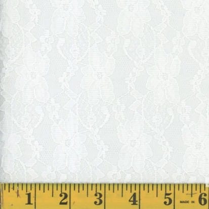 Ivory Floral Stretch Lace Fabric