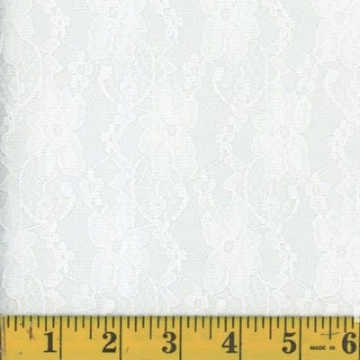Ivory Floral Stretch Lace Fabric