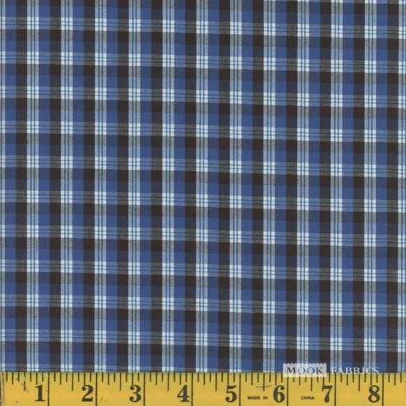 Oxford Wade Dark Royal Plaid Poly Cotton Fabric