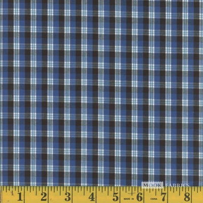 Oxford Wade Dark Royal Plaid Poly Cotton Fabric