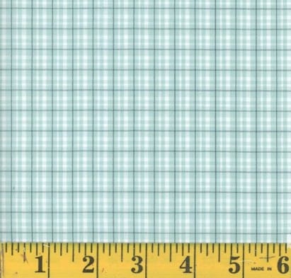 Oxford Benji Light Teal Plaid Poly Cotton Fabric