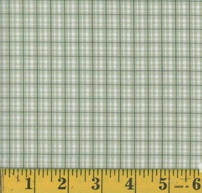 Oxford Benji Light Sage Plaid Poly Cotton Fabric