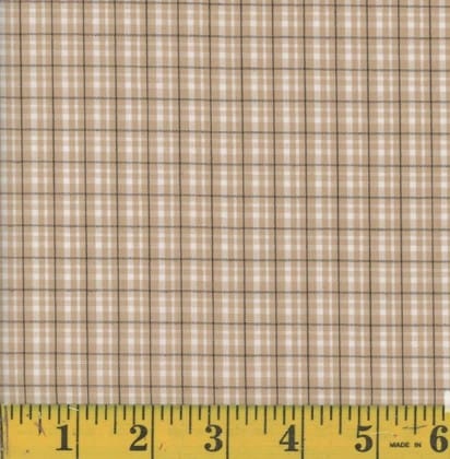 Oxford Benji Light Tan Plaid Poly Cotton Fabric
