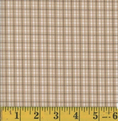 Oxford Benji Light Tan Plaid Poly Cotton Fabric