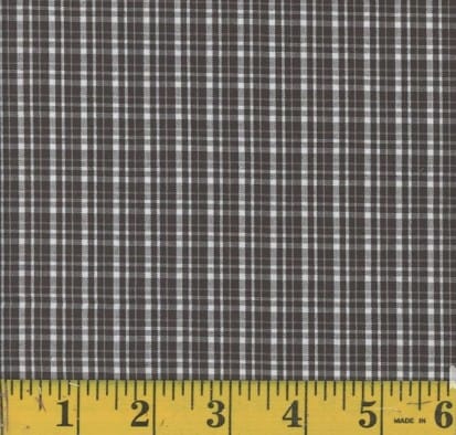 Oxford Benji Light Black Plaid Poly Cotton Fabric