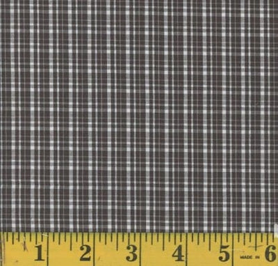 Oxford Benji Light Black Plaid Poly Cotton Fabric