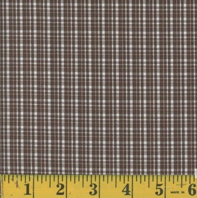 Oxford Benji Light Brown Plaid Poly Cotton Fabric