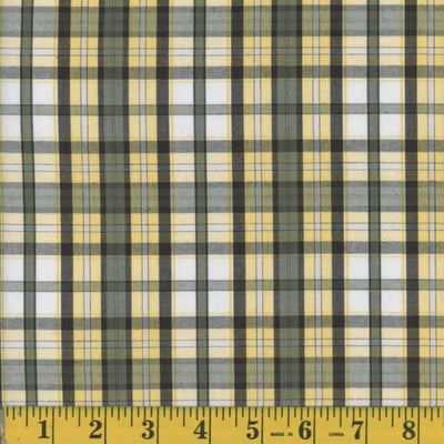 Oxford Gregg Yellow Plaid Poly Cotton Fabric