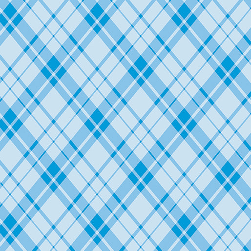 Benartex Sunshine Days Plaid Quilting Cotton Fabric- Blue