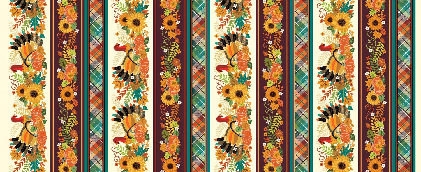 Benartex Gather Together Gather Together Stripe Quilting Cotton Fabric- Multi