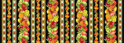 Benartex Cider House Cider House Stripe Quilting Cotton Fabric- Black/Multi