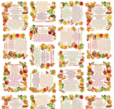 Benartex Cider House Apple Harvest Recipes Quilting Cotton Fabric- Cream