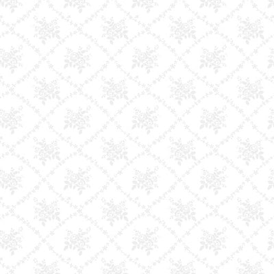 Benartex Classic Keepsakes Rose Trellis Quilting Cotton Fabric- White