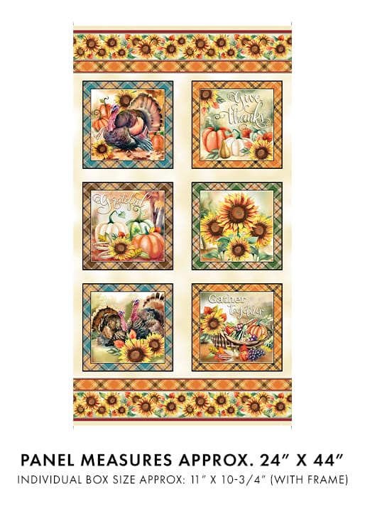 Benartex Give Thanks 24" Panel Quilting Cotton Fabric- Multi