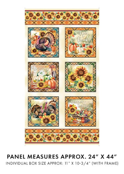Benartex Give Thanks 24" Panel Quilting Cotton Fabric- Multi