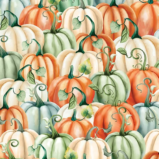 Benartex Give Thanks Plentiful Pumpkins Quilting Cotton Fabric- Multi