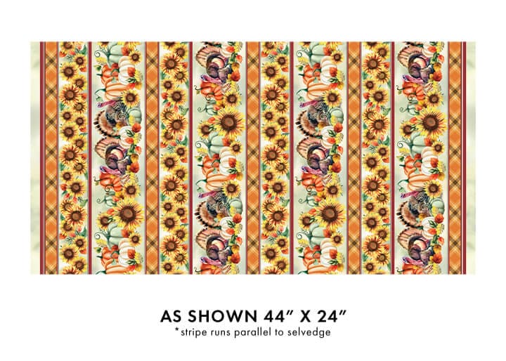 Benartex Give Thanks Thankful Stripe Quilting Cotton Fabric- Multi