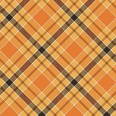 Benartex Give Thanks Twill Plaid Quilting Cotton Fabric- Orange