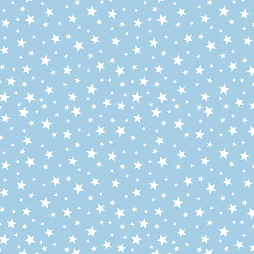 Benartex Sweet Little Lamb Little Stars Quilting Cotton Fabric- Blue