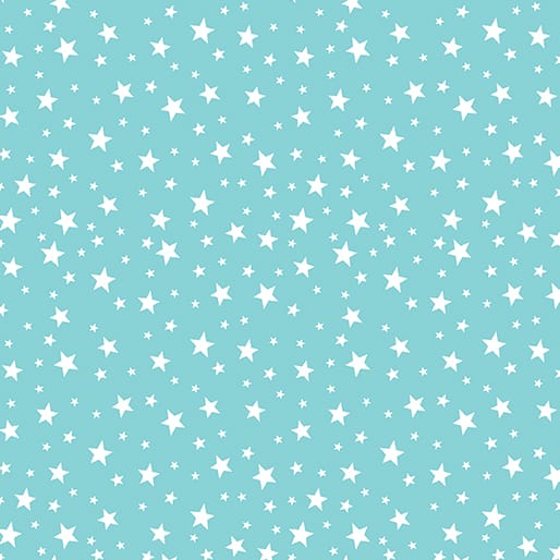 Benartex Sweet Little Lamb Little Stars Quilting Cotton Fabric- Aqua