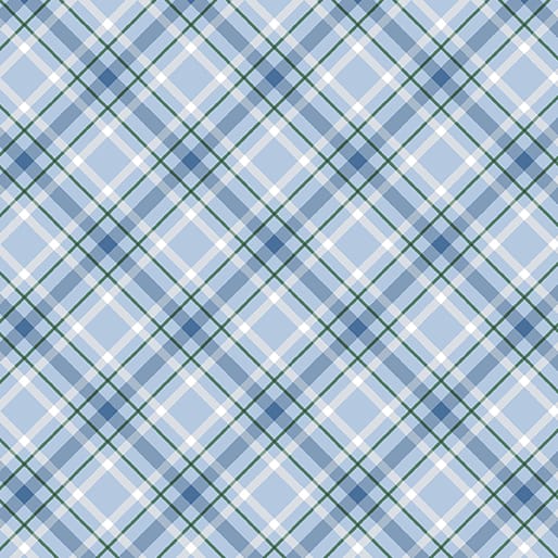 Benartex Woodland Wonderland Plaid Wonderland Quilting Cotton Fabric- Blue