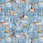 Benartex Woodland Wonderland Woodland Scenic Quilting Cotton Fabric- Medium Blue