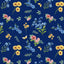 Henry Glass Enchanted Forest Tossed Flowers Quilting Cotton Fabric- Blue