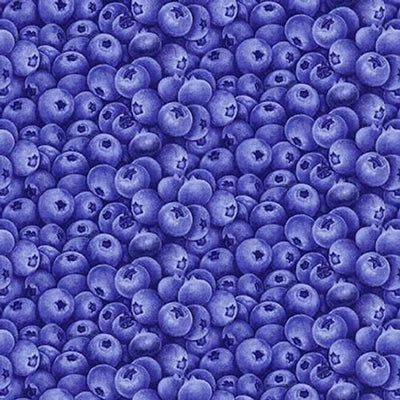 Henry Glass Berrylicious Packed Blueberries Quilting Cotton Fabric- Blue