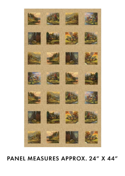 Benartex A Place in the Woods Panel Cotton Fabric- Natural/Multi