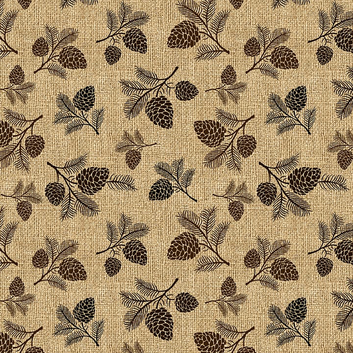 Benartex Burlap Woods Burlap Pine Quilting Cotton Fabric- Natural