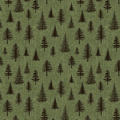 Benartex Burlap Woods Burlap Trees Quilting Cotton Fabric- Leaf