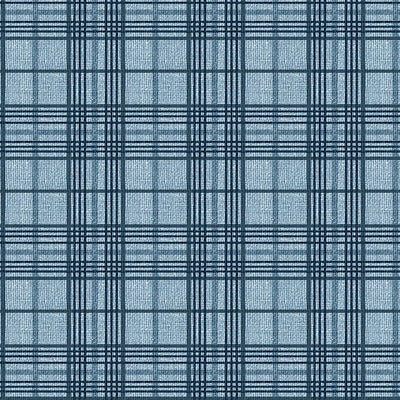 Benartex Burlap Woods Burlap Plaid Quilting Cotton Fabric- Sea Blue