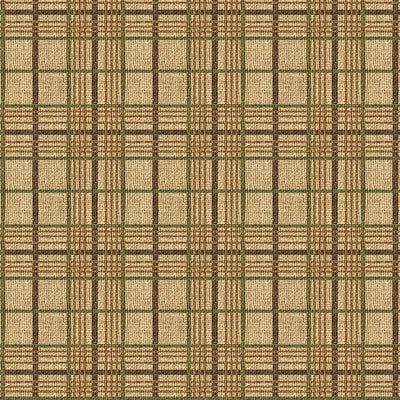 Benartex Burlap Woods Burlap Plaid Quilting Cotton Fabric- Natural