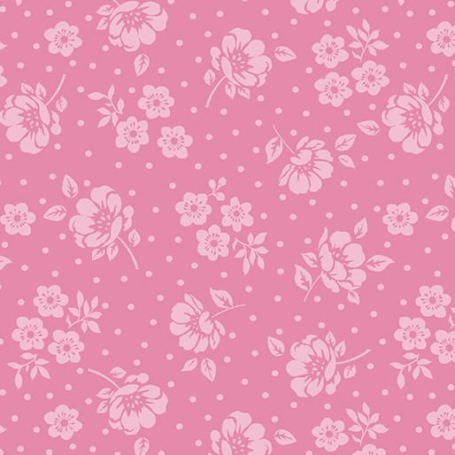 Benartex Camellia Floral Dot Toss Quilting Cotton Fabric- Pink