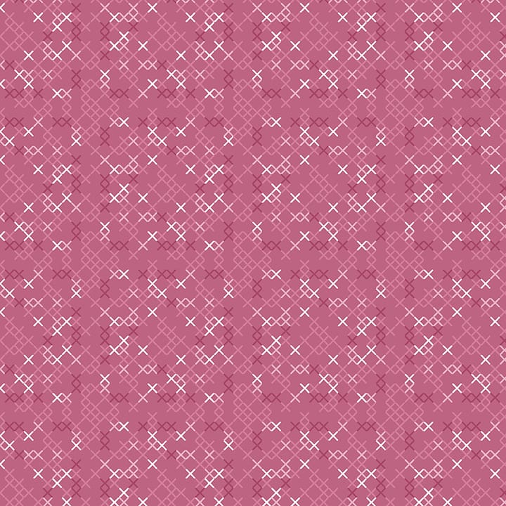 Benartex Stitch Garden Cross Stitch Texture Cotton Fabric- Peony